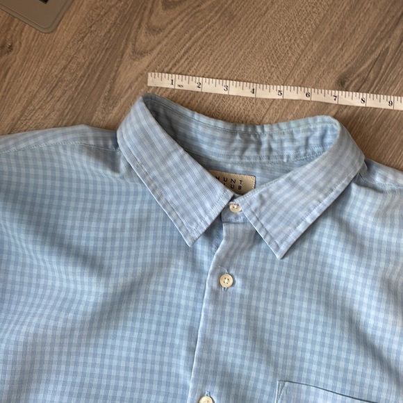 Hunt Club Button down Blue Breathable Checkered Shirt . - Picture 5 of 6